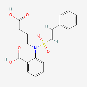 molecular formula C19H19NO6S B2538923 2-{[((1E)-2-phenylvinyl)sulfonyl](3-carboxypropyl)amino}benzoic acid CAS No. 300375-50-2