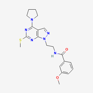 molecular formula C20H24N6O2S B2538925 3-methoxy-N-(2-(6-(methylthio)-4-(pyrrolidin-1-yl)-1H-pyrazolo[3,4-d]pyrimidin-1-yl)ethyl)benzamide CAS No. 941896-87-3