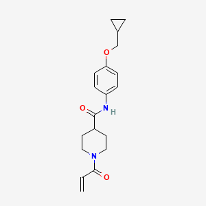 molecular formula C19H24N2O3 B2538929 N-[4-(Cyclopropylmethoxy)phenyl]-1-prop-2-enoylpiperidine-4-carboxamide CAS No. 2361749-17-7