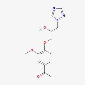 molecular formula C14H17N3O4 B2538934 1-[4-[2-羟基-3-(1,2,4-三唑-1-基)丙氧基]-3-甲氧基苯基]乙酮 CAS No. 728031-49-0