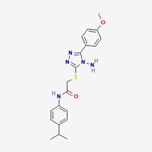 molecular formula C20H23N5O2S B2538940 2-{[4-氨基-5-(4-甲氧基苯基)-4H-1,2,4-三唑-3-基]硫代}-N-[4-(丙-2-基)苯基]乙酰胺 CAS No. 880800-52-2