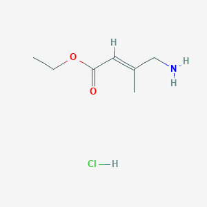 molecular formula C7H14ClNO2 B2538941 Ethyl (E)-4-amino-3-methylbut-2-enoate;hydrochloride CAS No. 103414-98-8