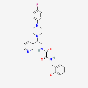 molecular formula C27H30FN5O3 B2538944 N-{2-[4-(4-fluorophenyl)piperazin-1-yl]-2-pyridin-3-ylethyl}-N'-(2-methoxybenzyl)ethanediamide CAS No. 863557-93-1
