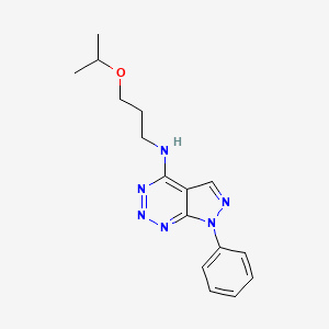 molecular formula C16H20N6O B2538945 N-(3-异丙氧基丙基)-7-苯基-7H-吡唑并[3,4-d][1,2,3]三嗪-4-胺 CAS No. 1251550-71-6