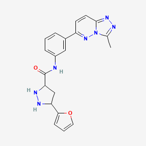 molecular formula C20H15N7O2 B2538946 5-(呋喃-2-基)-N-[3-(3-甲基-[1,2,4]三唑并[4,3-b]哒嗪-6-基)苯基]吡唑烷-3-甲酰胺 CAS No. 1239225-68-3