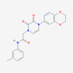 molecular formula C21H19N3O5 B2538954 2-[4-(2,3-二氢-1,4-苯并二噁英-6-基)-2,3-二氧吡嗪-1-基]-N-(3-甲苯基)乙酰胺 CAS No. 898429-12-4