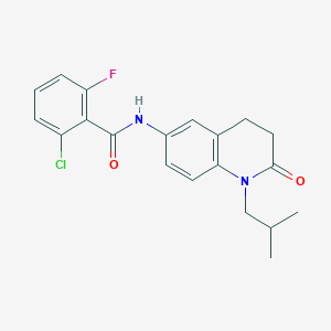 molecular formula C20H20ClFN2O2 B2538955 2-chloro-6-fluoro-N-(1-isobutyl-2-oxo-1,2,3,4-tetrahydroquinolin-6-yl)benzamide CAS No. 941905-77-7