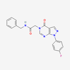 molecular formula C20H16FN5O2 B2538957 N-苄基-2-[1-(4-氟苯基)-4-氧代-1H,4H,5H-吡唑并[3,4-d]嘧啶-5-基]乙酰胺 CAS No. 778623-42-0