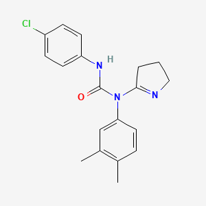 molecular formula C19H20ClN3O B2538963 3-(4-氯苯基)-1-(3,4-二氢-2H-吡咯-5-基)-1-(3,4-二甲苯基)脲 CAS No. 898414-77-2