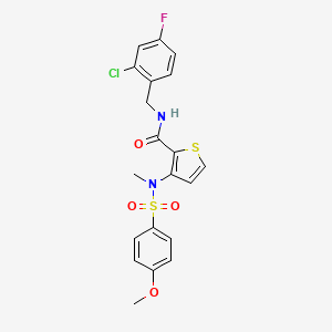 molecular formula C20H18ClFN2O4S2 B2538965 N-(3,4-dimethylphenyl)-1-[(3-oxo-3,4-dihydro-2H-1,4-benzothiazin-2-yl)carbonyl]piperidine-3-carboxamide CAS No. 1116017-45-8