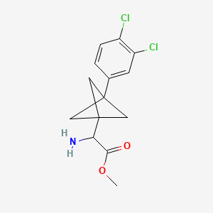 molecular formula C14H15Cl2NO2 B2538967 Methyl 2-amino-2-[3-(3,4-dichlorophenyl)-1-bicyclo[1.1.1]pentanyl]acetate CAS No. 2287261-31-6
