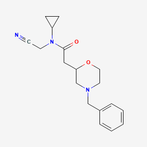 molecular formula C18H23N3O2 B2538969 2-(4-Benzylmorpholin-2-YL)-N-(cyanomethyl)-N-cyclopropylacetamide CAS No. 1436315-92-2