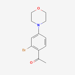molecular formula C12H14BrNO2 B2538970 1-[2-溴-4-(吗啉-4-基)苯基]乙酮 CAS No. 1696821-91-6