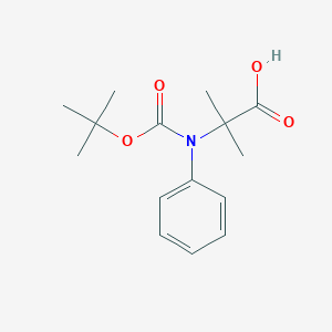 molecular formula C15H21NO4 B2538979 2-Methyl-2-[N-[(2-methylpropan-2-yl)oxycarbonyl]anilino]propanoic acid CAS No. 2248289-59-8