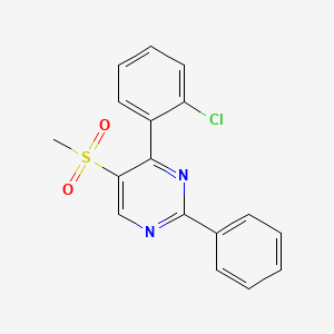 molecular formula C17H13ClN2O2S B2538986 4-(2-Chlorophenyl)-5-(methylsulfonyl)-2-phenylpyrimidine CAS No. 251307-33-2