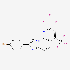 molecular formula C18H8BrF6N3 B2538990 8-(4-溴苯基)-2,4-双(三氟甲基)咪唑并[1,2-a][1,8]萘啶 CAS No. 439093-95-5