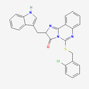 B2538999 5-{[(2-chlorophenyl)methyl]sulfanyl}-2-[(1H-indol-3-yl)methyl]-2H,3H-imidazo[1,2-c]quinazolin-3-one CAS No. 958599-69-4