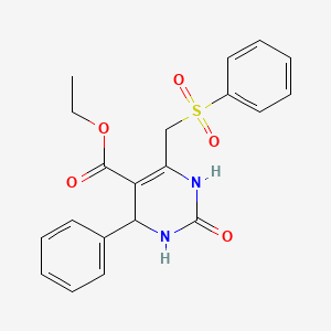 molecular formula C20H20N2O5S B2539001 ethyl 6-(benzenesulfonylmethyl)-2-oxo-4-phenyl-3,4-dihydro-1H-pyrimidine-5-carboxylate CAS No. 727717-78-4
