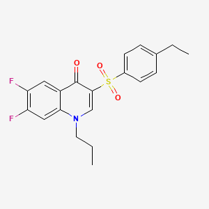 molecular formula C20H19F2NO3S B2539011 3-[(4-ethylphenyl)sulfonyl]-6,7-difluoro-1-propylquinolin-4(1H)-one CAS No. 902299-38-1