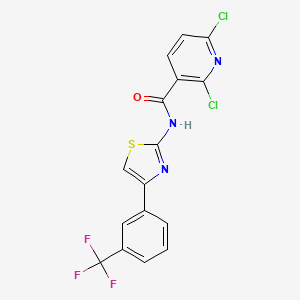 molecular formula C16H8Cl2F3N3OS B2539018 2,6-dichloro-N-[4-[3-(trifluoromethyl)phenyl]-1,3-thiazol-2-yl]pyridine-3-carboxamide CAS No. 1365622-54-3