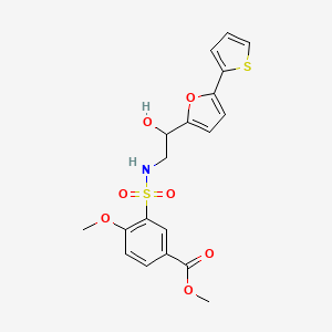 molecular formula C19H19NO7S2 B2539024 Methyl 3-({2-hydroxy-2-[5-(thiophen-2-yl)furan-2-yl]ethyl}sulfamoyl)-4-methoxybenzoate CAS No. 2320858-24-8