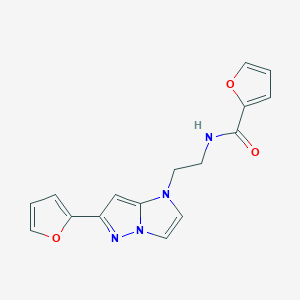 molecular formula C16H14N4O3 B2539027 N-(2-(6-(furan-2-yl)-1H-imidazo[1,2-b]pyrazol-1-yl)ethyl)furan-2-carboxamide CAS No. 1795489-63-2