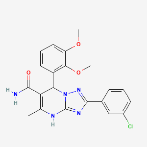 molecular formula C21H20ClN5O3 B2539028 2-(3-Chlorophenyl)-7-(2,3-dimethoxyphenyl)-5-methyl-4,7-dihydro-[1,2,4]triazolo[1,5-a]pyrimidine-6-carboxamide CAS No. 539815-42-4