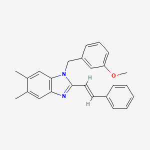 molecular formula C25H24N2O B2539029 1-(3-methoxybenzyl)-5,6-dimethyl-2-styryl-1H-1,3-benzimidazole CAS No. 321433-06-1