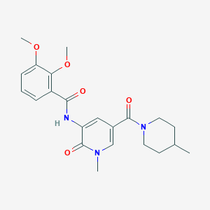 molecular formula C22H27N3O5 B2539030 2,3-dimethoxy-N-(1-methyl-5-(4-methylpiperidine-1-carbonyl)-2-oxo-1,2-dihydropyridin-3-yl)benzamide CAS No. 1203298-70-7