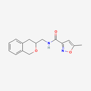 molecular formula C15H16N2O3 B2539035 N-(isochroman-3-ylmethyl)-5-methylisoxazole-3-carboxamide CAS No. 2034474-88-7