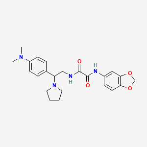 N1-(benzo[d][1,3]dioxol-5-yl)-N2-(2-(4-(dimethylamino)phenyl)-2-(pyrrolidin-1-yl)ethyl)oxalamide