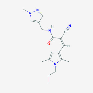 (Z)-2-cyano-3-(2,5-dimethyl-1-propylpyrrol-3-yl)-N-[(1-methylpyrazol-4-yl)methyl]prop-2-enamide