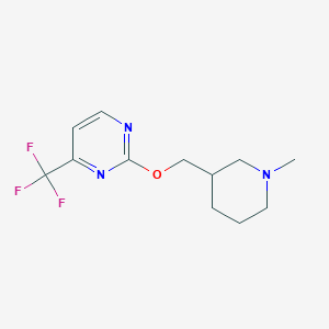 molecular formula C12H16F3N3O B2539064 2-[(1-甲基哌啶-3-基)甲氧基]-4-(三氟甲基)嘧啶 CAS No. 2200612-99-1