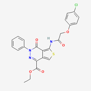 Ethyl 5-(2-(4-chlorophenoxy)acetamido)-4-oxo-3-phenyl-3,4-dihydrothieno[3,4-d]pyridazine-1-carboxylate