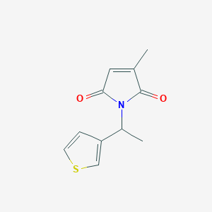 molecular formula C11H11NO2S B2539072 3-methyl-1-[1-(thiophen-3-yl)ethyl]-2,5-dihydro-1H-pyrrole-2,5-dione CAS No. 1340152-09-1