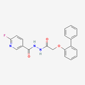 molecular formula C20H16FN3O3 B2539080 2-{[1,1'-biphenyl]-2-yloxy}-N'-(6-fluoropyridine-3-carbonyl)acetohydrazide CAS No. 1376308-71-2