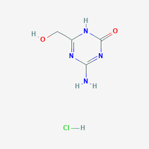 molecular formula C4H7ClN4O2 B2539081 4-氨基-6-(羟甲基)-1H-1,3,5-三嗪-2-酮;盐酸盐 CAS No. 2305253-18-1