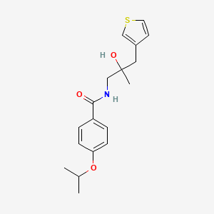 molecular formula C18H23NO3S B2539086 N-{2-hydroxy-2-[(thiophen-3-yl)methyl]propyl}-4-(propan-2-yloxy)benzamide CAS No. 2097867-65-5