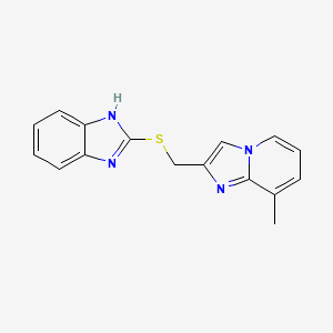 molecular formula C16H14N4S B2539098 2-(((8-methylimidazo[1,2-a]pyridin-2-yl)methyl)thio)-1H-benzo[d]imidazole CAS No. 304685-25-4