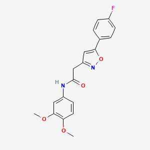 molecular formula C19H17FN2O4 B2539099 N-(3,4-dimethoxyphenyl)-2-(5-(4-fluorophenyl)isoxazol-3-yl)acetamide CAS No. 953137-13-8