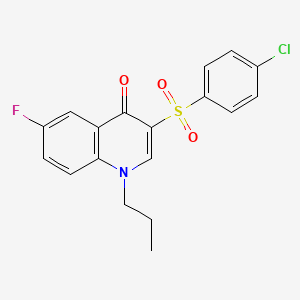 molecular formula C18H15ClFNO3S B2539103 3-(4-氯苯磺酰基)-6-氟-1-丙基-1,4-二氢喹啉-4-酮 CAS No. 897616-00-1