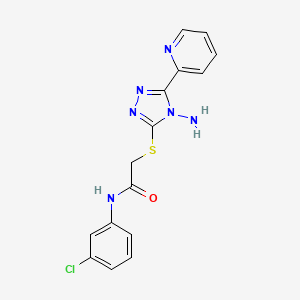 molecular formula C15H13ClN6OS B2539104 2-{[4-amino-5-(pyridin-2-yl)-4H-1,2,4-triazol-3-yl]sulfanyl}-N-(3-chlorophenyl)acetamide CAS No. 880804-24-0