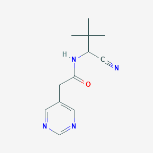 molecular formula C12H16N4O B2539118 N-(1-Cyano-2,2-dimethylpropyl)-2-pyrimidin-5-ylacetamide CAS No. 2248930-31-4