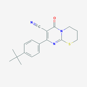molecular formula C18H19N3OS B253913 8-(4-tert-butylphenyl)-6-oxo-3,4-dihydro-2H,6H-pyrimido[2,1-b][1,3]thiazine-7-carbonitrile 