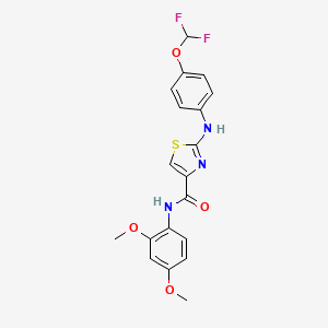 molecular formula C19H17F2N3O4S B2539132 2-((4-(difluoromethoxy)phenyl)amino)-N-(2,4-dimethoxyphenyl)thiazole-4-carboxamide CAS No. 1105230-00-9