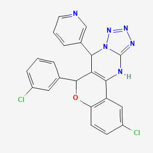 2-chloro-6-(3-chlorophenyl)-7-(pyridin-3-yl)-7,12-dihydro-6H-chromeno[4,3-d]tetrazolo[1,5-a]pyrimidine