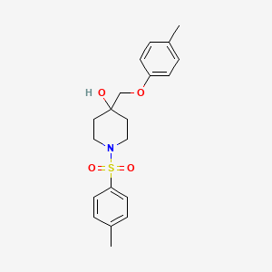 molecular formula C20H25NO4S B2539149 4-[(4-Methylphenoxy)methyl]-1-[(4-methylphenyl)sulfonyl]-4-piperidinol CAS No. 866017-86-9