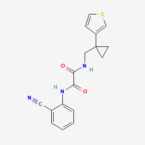 molecular formula C17H15N3O2S B2539150 N'-(2-Cyanophenyl)-N-[(1-thiophen-3-ylcyclopropyl)methyl]oxamide CAS No. 2415501-89-0