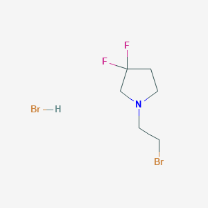 molecular formula C6H11Br2F2N B2539152 1-(2-溴乙基)-3,3-二氟吡咯烷；氢溴酸盐 CAS No. 2287283-91-2