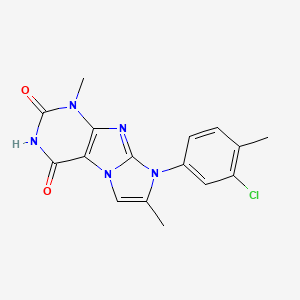 molecular formula C16H14ClN5O2 B2539153 8-(3-氯-4-甲基苯基)-1,7-二甲基-1H-咪唑并[2,1-f]嘌呤-2,4(3H,8H)-二酮 CAS No. 878728-81-5